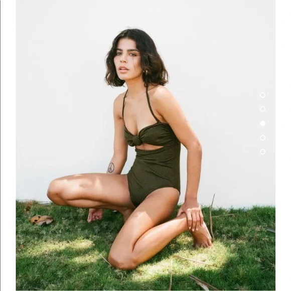Dark green knotted swim suit one piece Zara - Picture 4 of 10